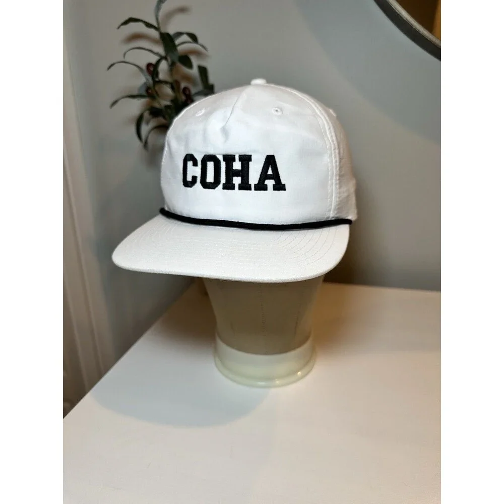 Richardson 256 Umpqua Rope Hat White COHA 5 Panel Snapback Grandpa Cap Retro-VTG